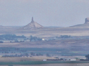 View of Chimney Rock from top of Scott's Bluff. Click for larger picture. View of Chimney Rock from top of Scott's Bluff.