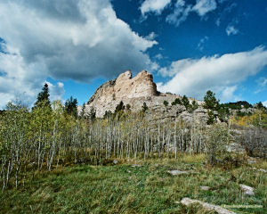 Crazy Horse from Campground about one mile south with wide angle lens.