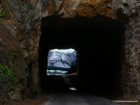 Iron Mtn Rd North Tunnel. Mt Rushmore is visible. Click for a larger picture. Iron Mtn Rd N Tunnel