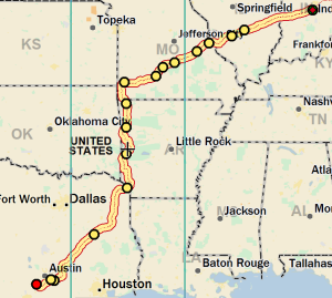 Indy to Texas in Fall of 2014. Click for larger picture. Indy to Texas in Fall of 2014